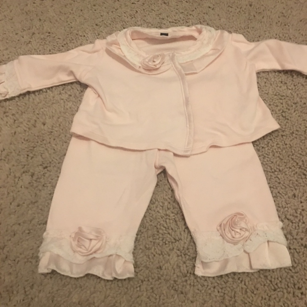 2 piece pink pant set